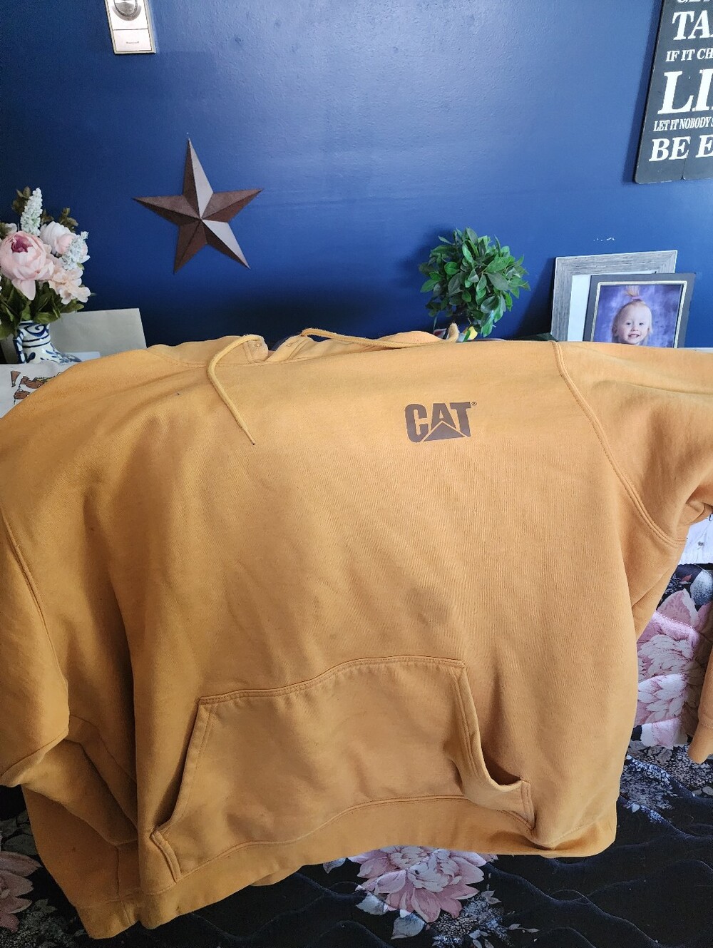Yellow Catipiller Hoodie Mens 4xl